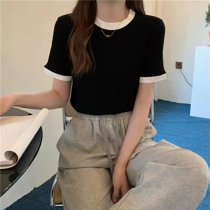 Sleeve T-shirt Elastic Slim womens